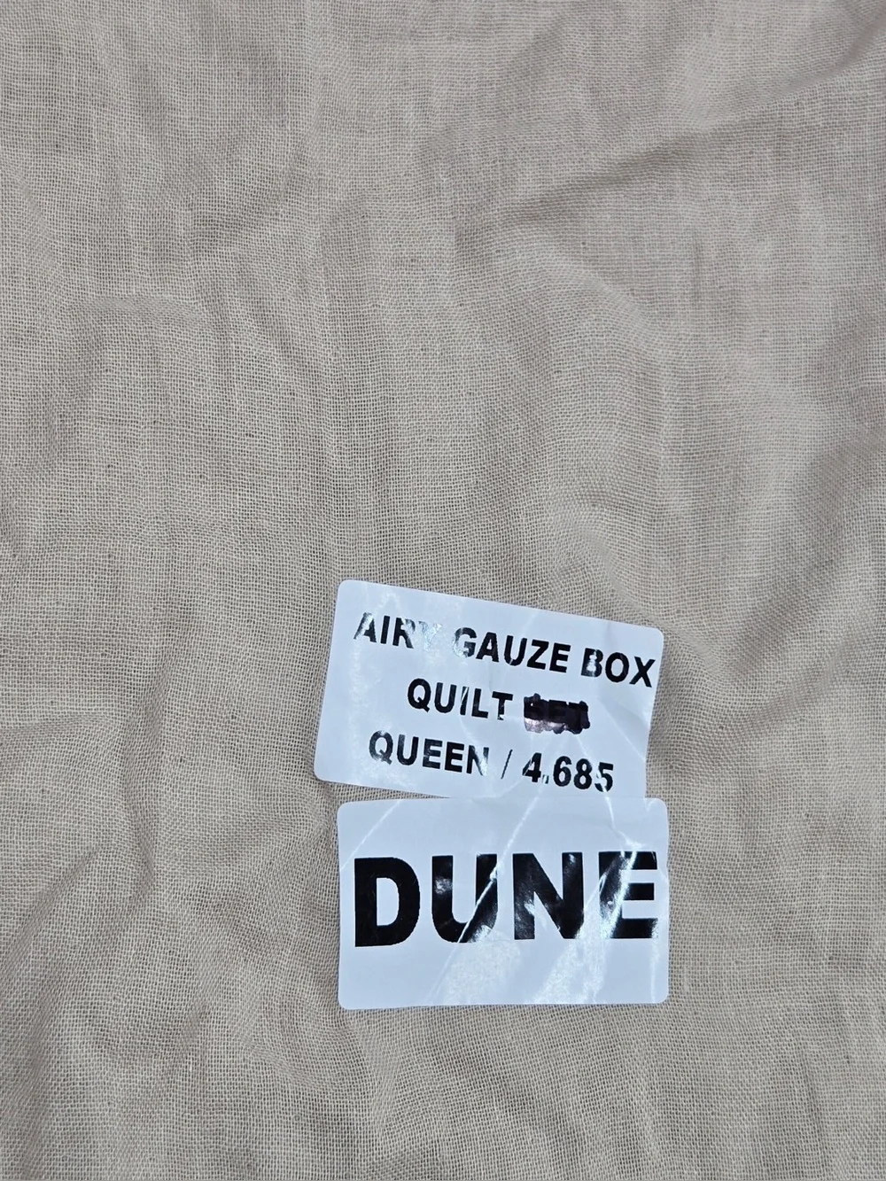 QUINCE Organic Cotton Gauze Box Quilt Full/Queen Dune 0795